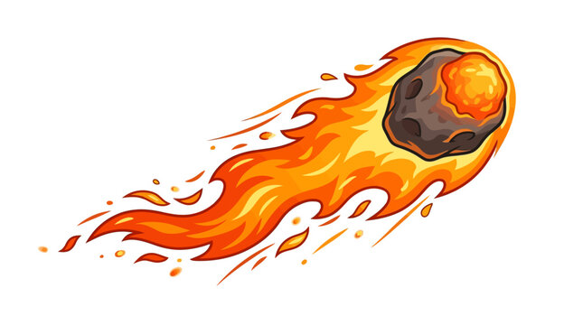 A cartoon illustration of a meteorite.
