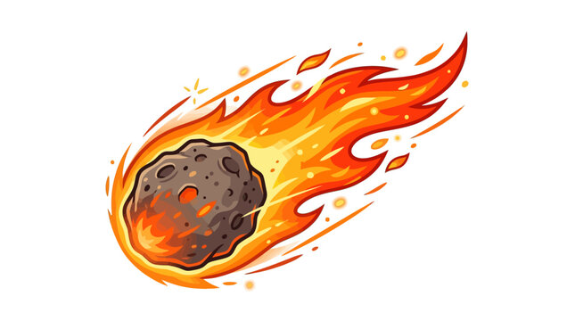 A cartoon illustration of a meteorite.