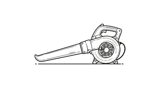 Electric leaf blower tool for garden maintenance.