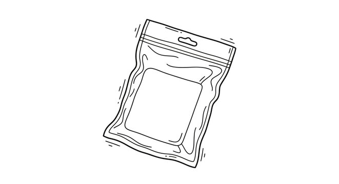 Sealed plastic bag with zipper closure illustration.