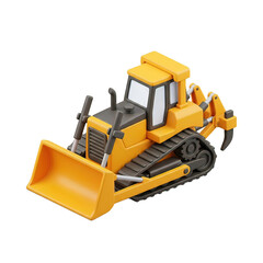 Obraz premium Yellow toy bulldozer with black tracks 2.