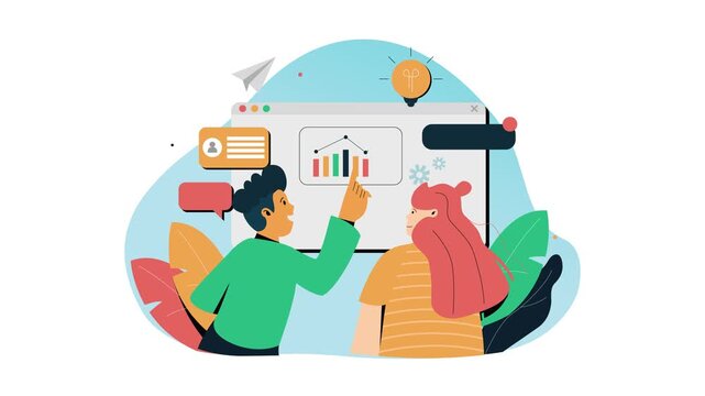 Landing page template of digital marketin animation