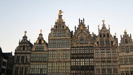 Obraz premium Antwerp, Belgium. Guild houses on the Grote Markt