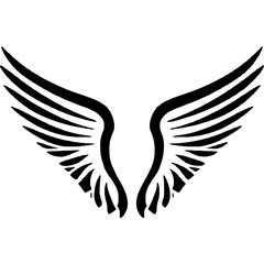 Obraz premium Black stylized wings graphic design