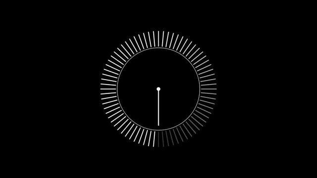 Minimalist circular loading progress bar animation with rotating clock hand animation