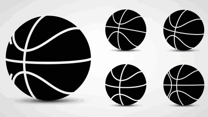 Obraz premium Black and White Silhouette of a Basketball - Clean Vector Icon