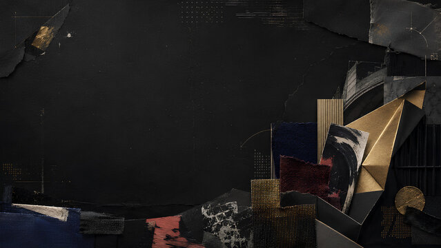 Black Brass and Navy Editorial Moodboard with Copy Space