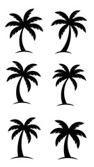 Obraz premium Black Palm Tree Silhouettes Repeating Pattern