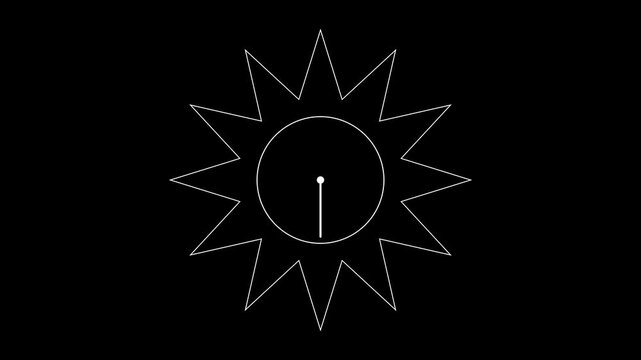 Minimalist sun animation with rotating clock hand motion animation motion minimalist