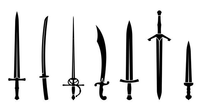 silhouette of sword and display place