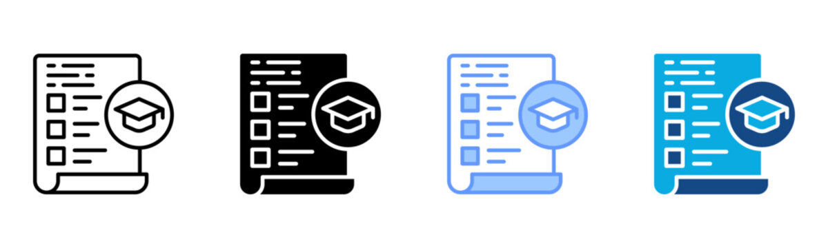 Syllabus Icon Multiple Style Vector Illustration