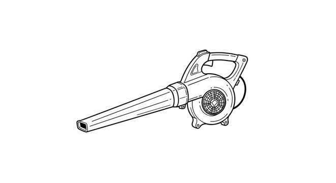 Handheld leaf blower tool for garden maintenance.