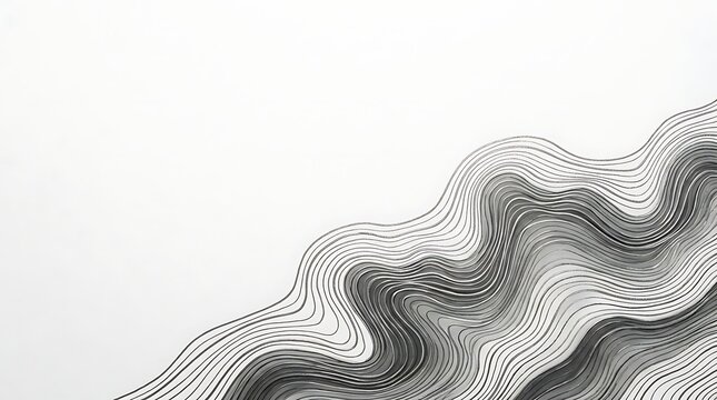 Abstract Lines: A minimalist abstract artwork featuring a series of flowing, parallel lines that create a sense of movement and depth, evoking a calm and contemplative atmosphere.