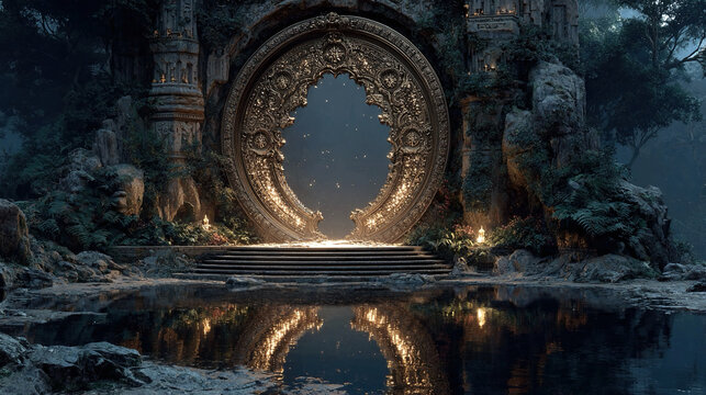 Ancient enchanted mirrors portals and gateways preserve mystical knowledge forgotten magic and hidden powers capable of connecting realms dimensions and time globally