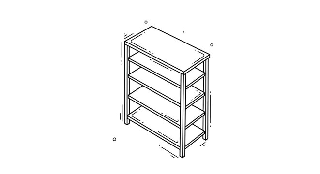 Wooden shelving unit with three open shelves.