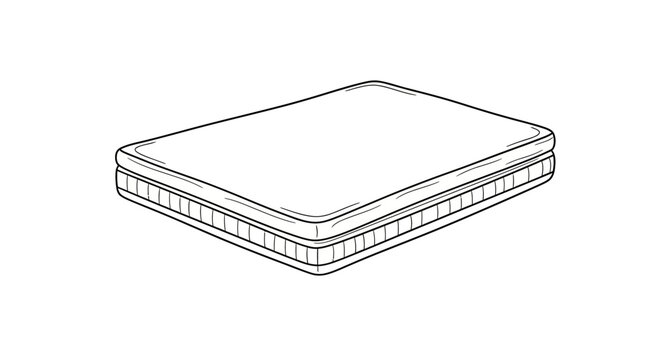 Thick foam mattress with quilted top layer design.