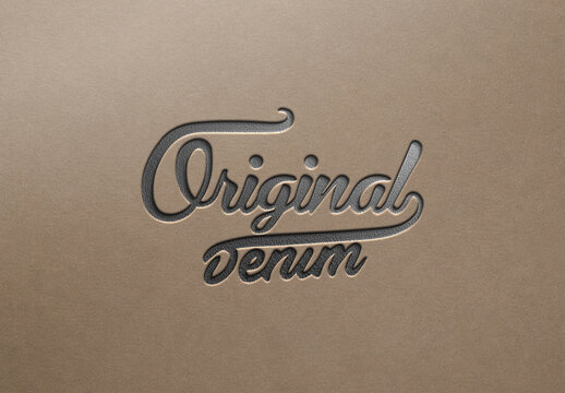 Debossed Leather Logo & Text Effect