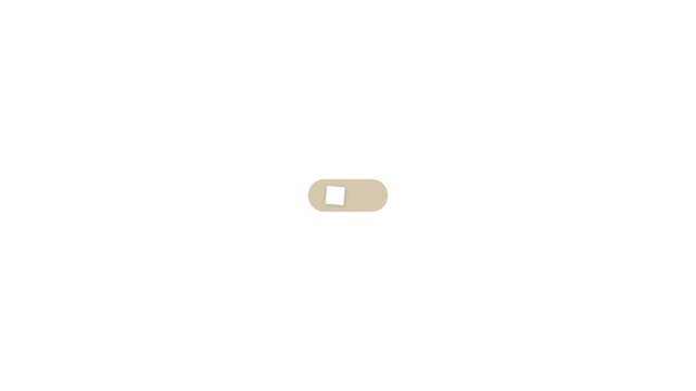 Small beige plastic webcam privacy shutter cover isolated on a white background.