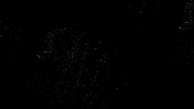 Film grain old dust texture 4k motion isolated on black background