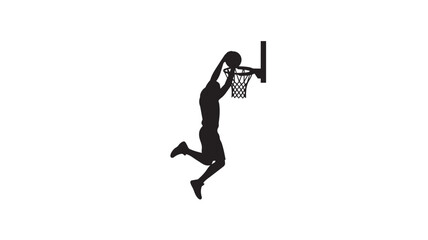 Basketball player jumping to make a slam dunk © rockbd