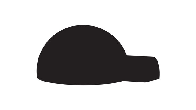 Black silhouette of a simple igloo house