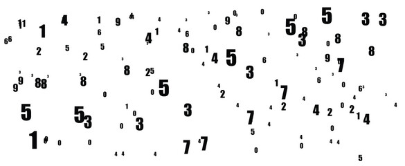 Obraz premium falling colorful messy numbers. math study concept with flying digits. posh back to school mathematics banner on white background. falling numbers vector illustrationeps.10..