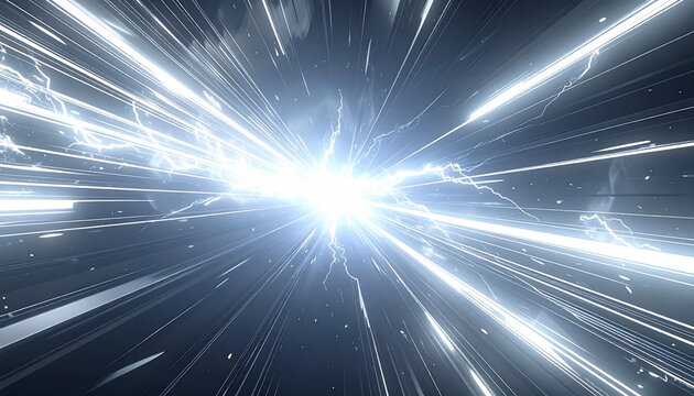閃光と電撃が走るワープスピード空間のエネルギー爆発背景01｜光線,閃光,電撃,ワープ,エネルギー,背景　Warp Speed Energy Burst with Lightning and Radiant Light Rays Futuristic Space Background