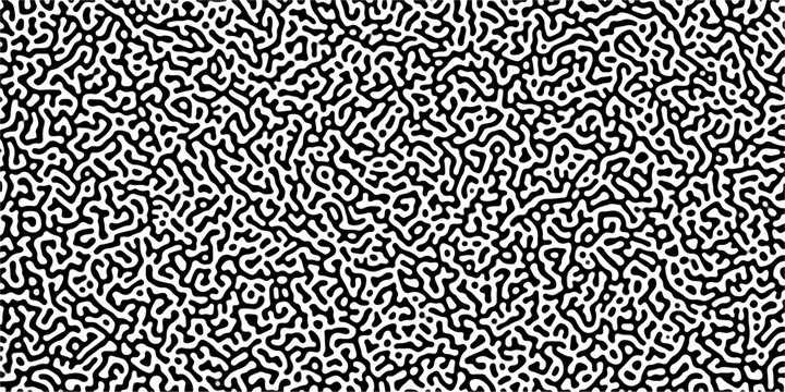 Abstract Reaction-diffusion or Turing pattern natural texture in black and white gradient colour scheme. Generative algorithm psychedelic background. Reaction-diffusion or truing pattern formation. 