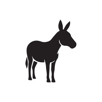 donkey silhouette isolated on white background
