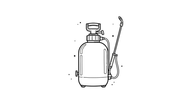 Illustration of a backpack sprayer for gardening.