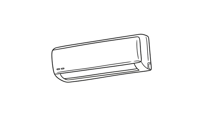 Modern white wall mounted air conditioner unit.