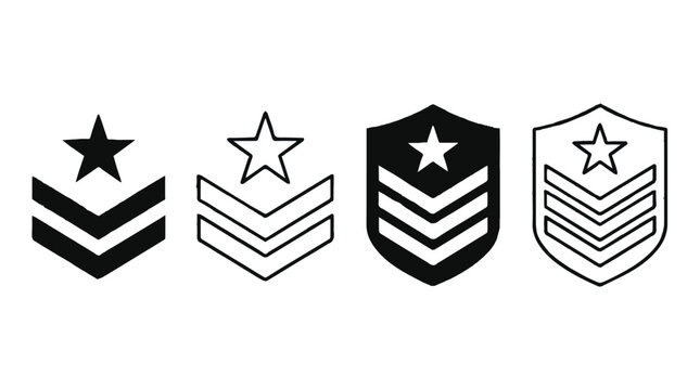 Us military rank insignia chevrons and stars army sergeant
