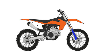 Orange motocross dirt bike isolated on white background © Janda