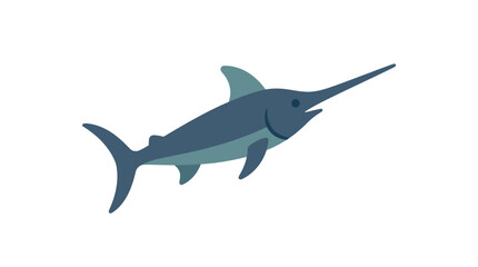Fototapeta premium Blue Swordfish Illustration Realistic Marine Life.