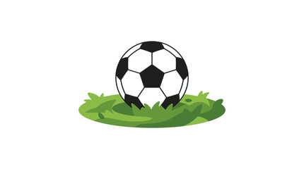 Obraz premium Classic Soccer Ball Resting on Lush Green Grass Field.
