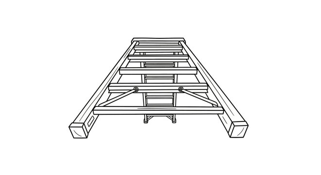 Wooden truss bridge structural design illustration.