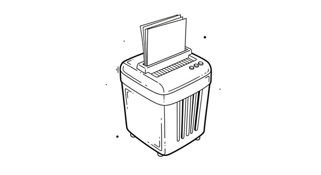 Modern office paper shredder machine illustration.