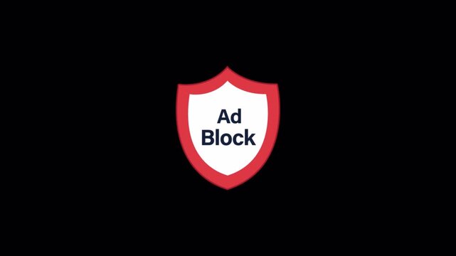 Animated Ad Block Shield. Ad Block Icon Concept Video - Transparent