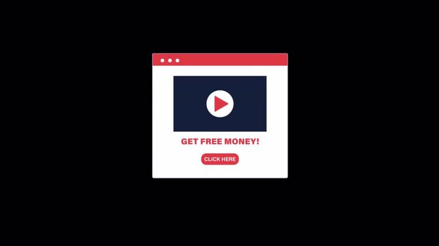 Animated Pop-up Window Displaying a Promotional Video Advertisement