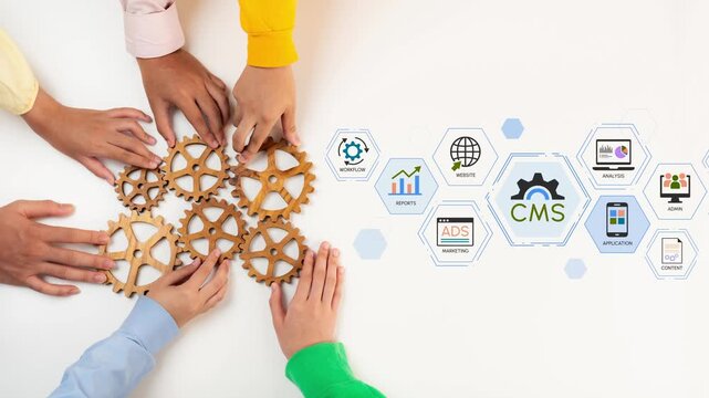 Collaborative Efforts in Business Process Automation Using Gears and Technology Icons on a Modern White Table Background. Entropy.