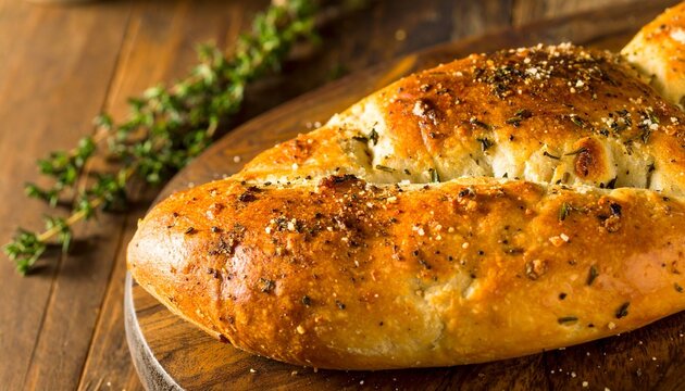 Buttery crust with herb flecks (rosemary, thyme, parsley) and cracked black pepper, tiny streaks of pan jus shining in the crevices