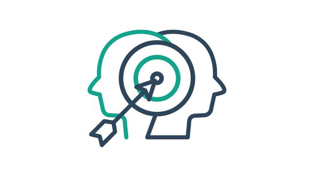 Goal icon animation. Animation related to target. Suitable for user interface, provide visual feedback and more. Alpha channel, transparent background
