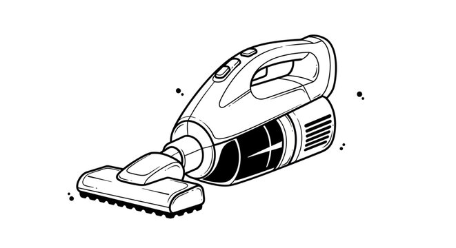 Handheld vacuum cleaner with brush attachment.