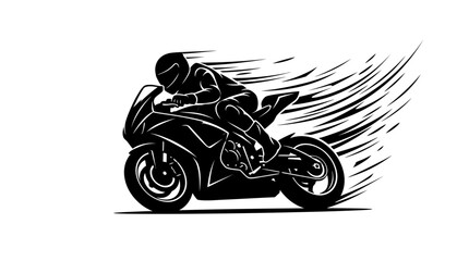 Motorcycle rider speeding with motion blur © mustari