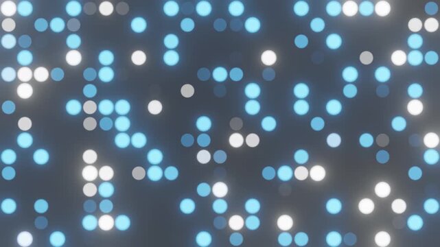 Glowing blue and white led light grid flashing randomly for digital technology concept vfx stage background motion graphics video loop element