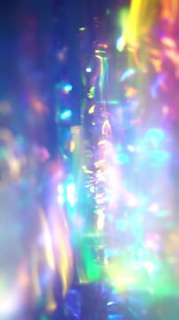 Holographic Gradient Light Leaks, Dreamy Neon Bokeh Vertical Video 9:16