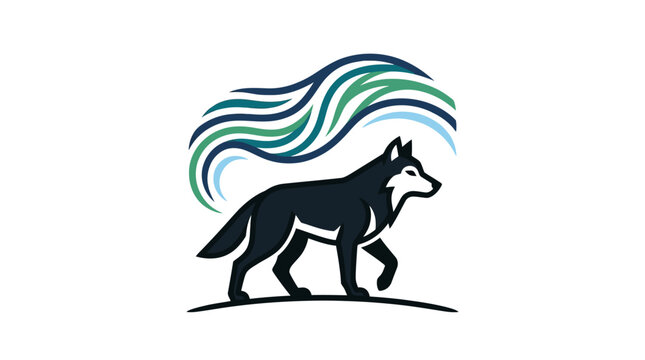 Wolf Walking on a Hill Side.