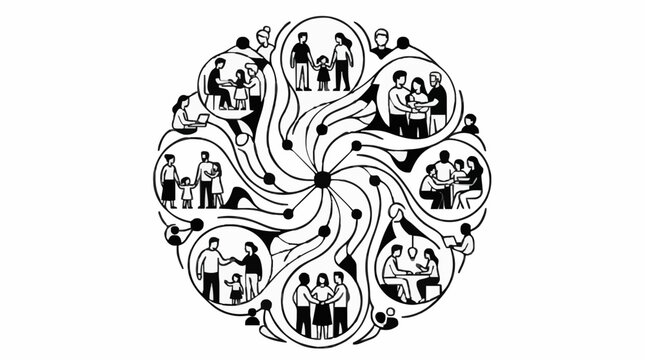 Circular life cycle of family and community interactions