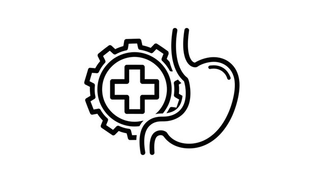 Stomach Health Medical Gear Icon