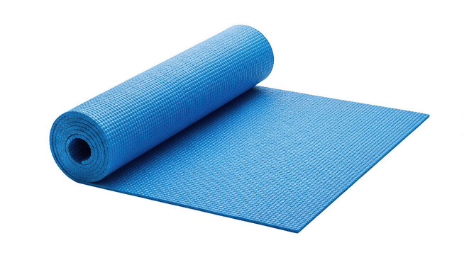 Blue foam floor underlayment roll for construction isolated on transparent background